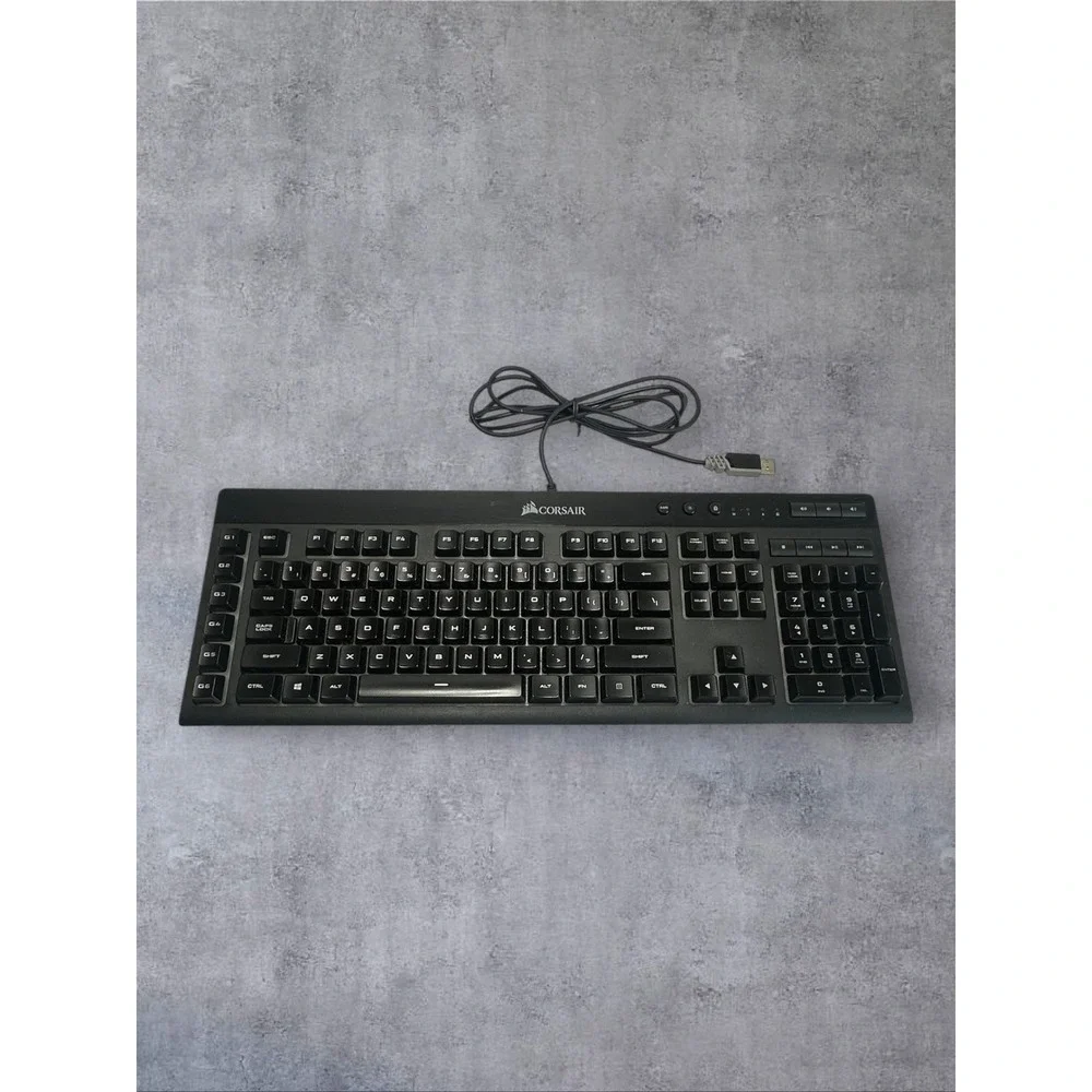 Corsair K55 RGB Gaming Keyboard Full Size Black Programmable Macro Keys-READ